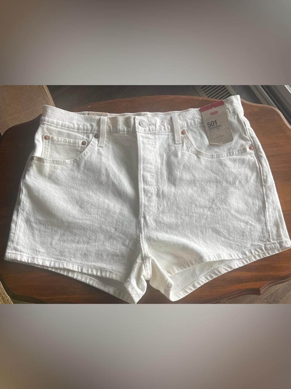 Levi's White 501 Original Women's Denim Shorts